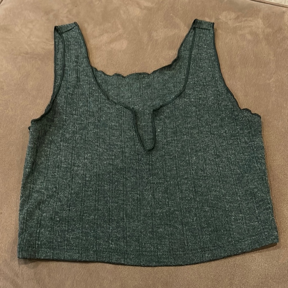 Forest green cropped tank
